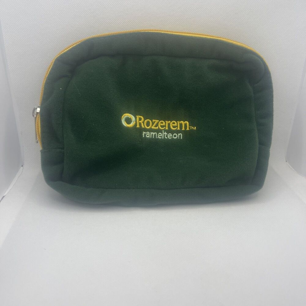 Rozerem TAKEDA  Pharm Drug Rep - Sleep 6x8 Zipper Green Soft Velvet Bag